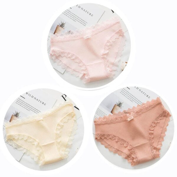 Kinky Cloth Image color 9 / M / 3PCS 3pcs Cotton Lace Panties