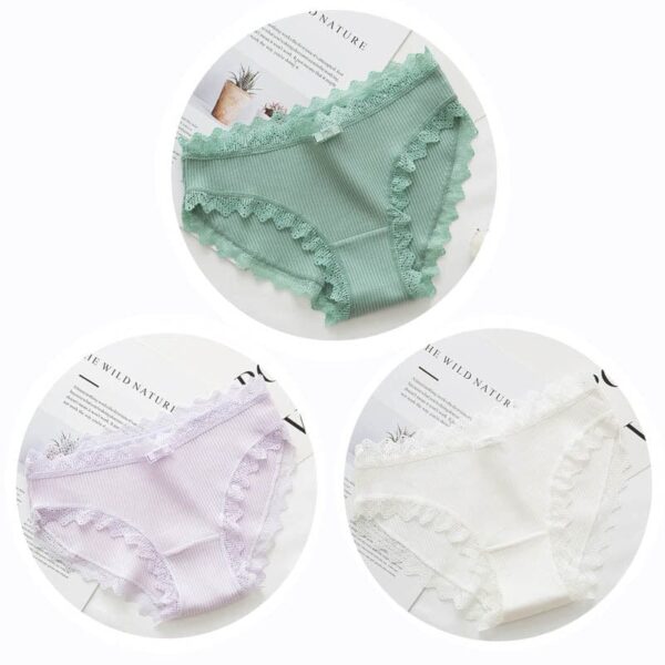 Kinky Cloth Image color / M / 3PCS 3pcs Cotton Lace Panties