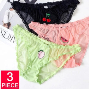 Kinky Cloth 3Pcs/Lot Fruit Embroidery Panties