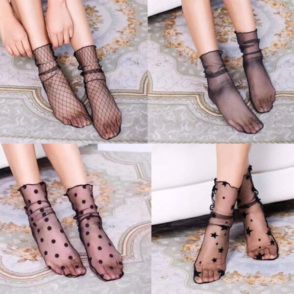 Kinky Cloth Socks 4 Pairs Sheer Fishnet Mesh Socks