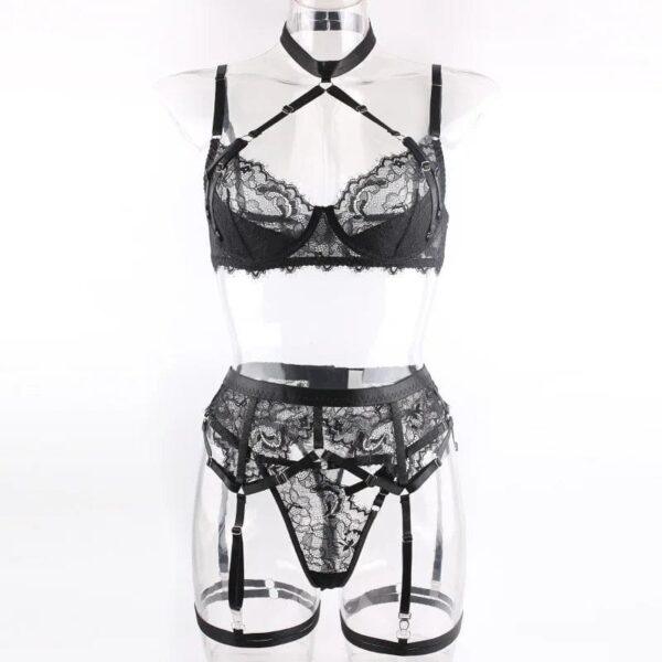 Kinky Cloth 4-Piece Lace Patchwork Lingerie