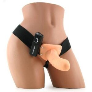 Pipedream Products Men's Toys 6in Vibrating Hollow Strap On - Beige