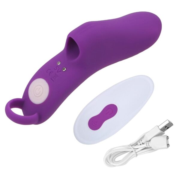 Kinky Cloth Purple Remote 9 Frequency Wireless Finger Vibrator