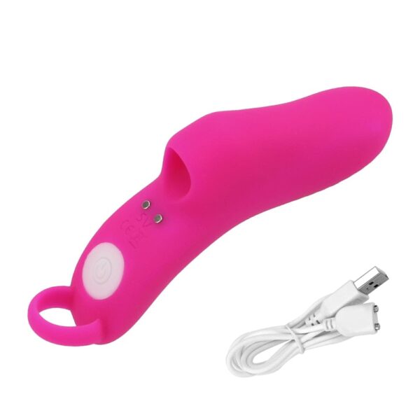 Kinky Cloth Rose Red 9 Frequency Wireless Finger Vibrator