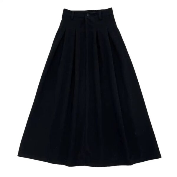 Kinky Cloth Black / S A-line Long Pleated Skirt