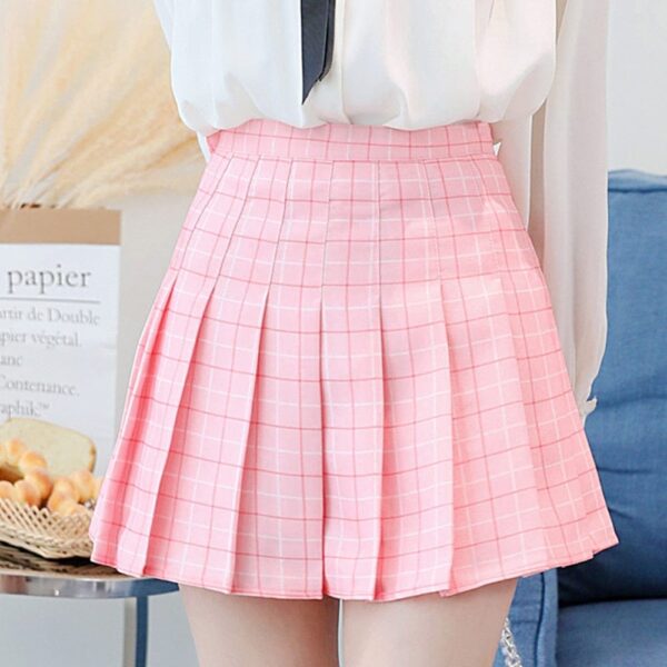 Kinky Cloth A-line Pleated Plaid Skirt