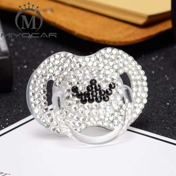 Kinky Cloth BW 6 to 18m ABDL Rhinestone Adult Pacifier Binkie