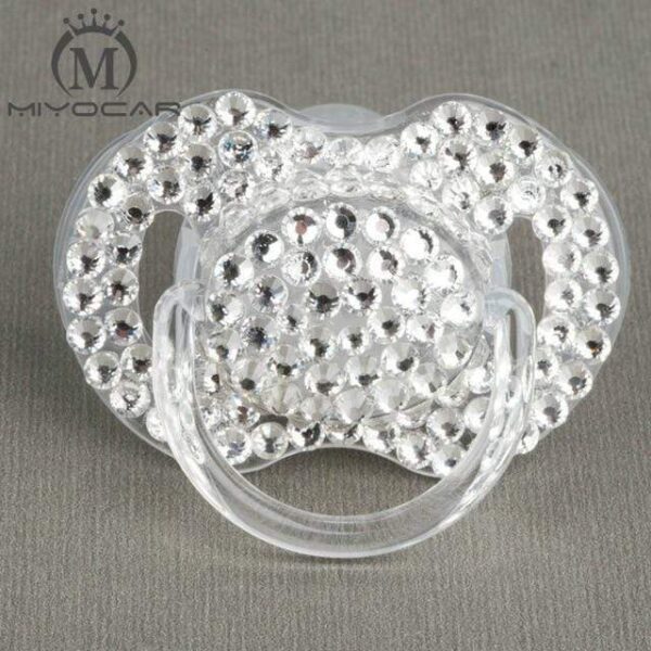 Kinky Cloth white 6 to 18M ABDL Rhinestone Adult Pacifier Binkie