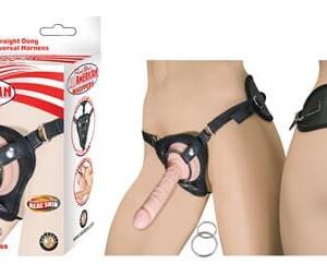 Nasstoys Dildos All American Whoppers 5 inches Straight Dong Beige & Universal Harness