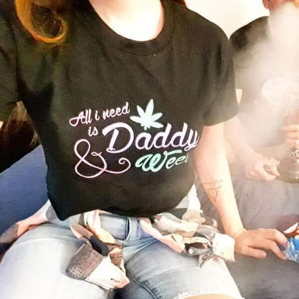 Kinky Cloth Crop Top All I Need Is Daddy/Mommy And Weed Top