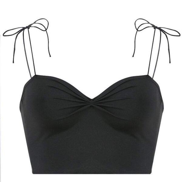 Kinky Cloth Crop Top black / L Angel Hair Strap Tank Top