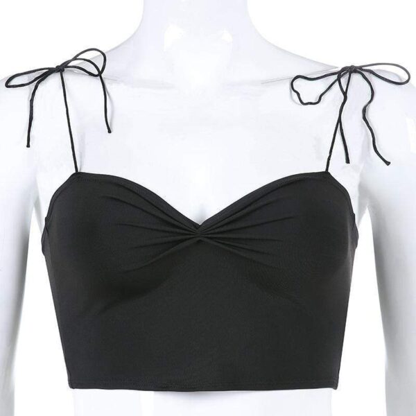 Kinky Cloth Crop Top Angel Hair Strap Tank Top