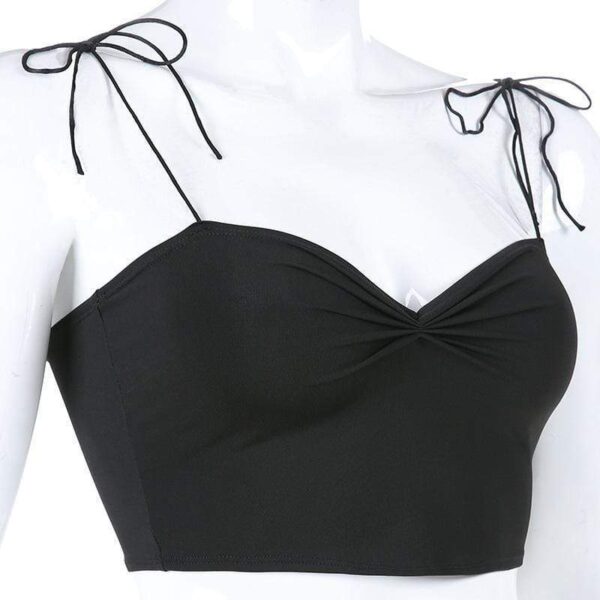 Kinky Cloth Crop Top Angel Hair Strap Tank Top