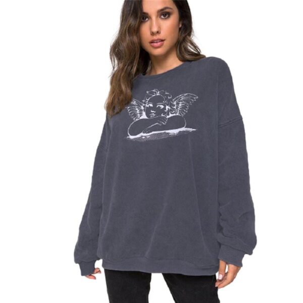 Kinky Cloth 200000348 Angel Print Oversized Sweatshirts