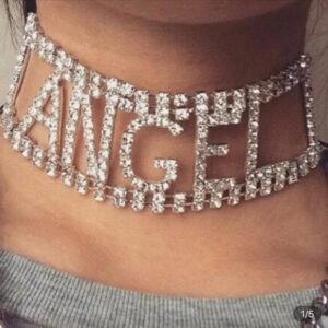 Kinky Cloth Angel Rhinestone Choker