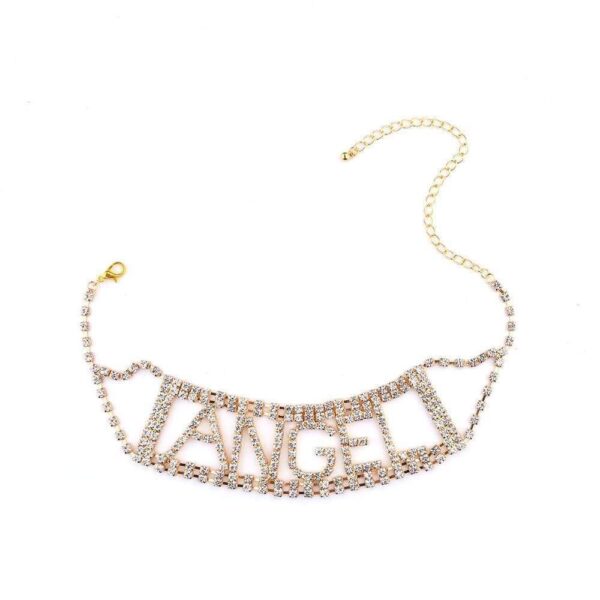 Kinky Cloth Angel Rhinestone Choker