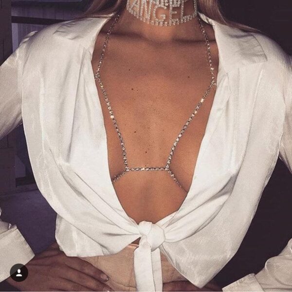 Kinky Cloth Angel Rhinestone Choker