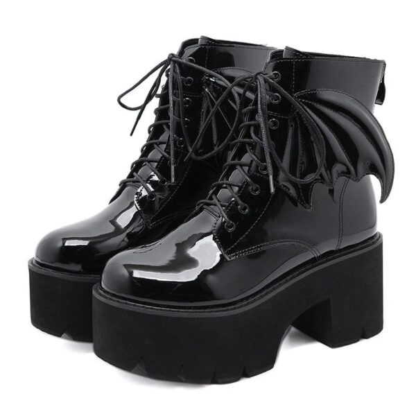 Kinky Cloth Angel Wings Ankle Boots