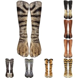 Kinky Cloth 200000866 Animal Paw Printed High Ankle Socks