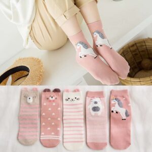 Kinky Cloth Animals Cotton Socks 5 Pairs/Set