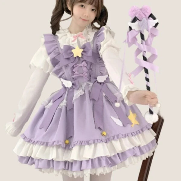 Kinky Cloth Blouse Purple Dress / S Anime Lolita Jsk Mini Dress Set