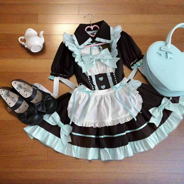 Kinky Cloth Black / S Anime Lolita Maid Dress Set