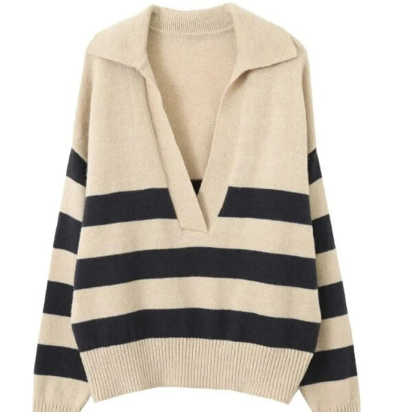 Kinky Cloth Apricot Stripe Knit Sweater