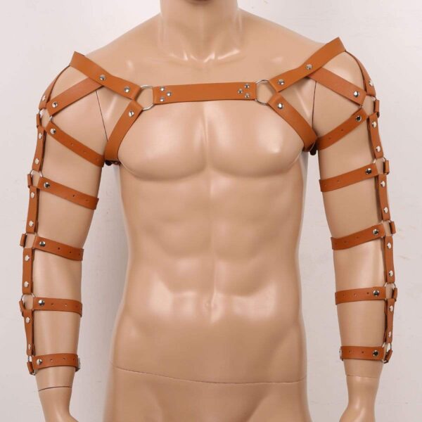 Kinky Cloth 200003585 Arms Caged Chest Harness with O Rings