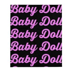 Kinky Cloth Baby Doll Pink Throw Blanket