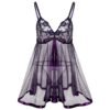 Kinky Cloth 200001895 Purple / S Babydoll Floral Lace Nightie Dress