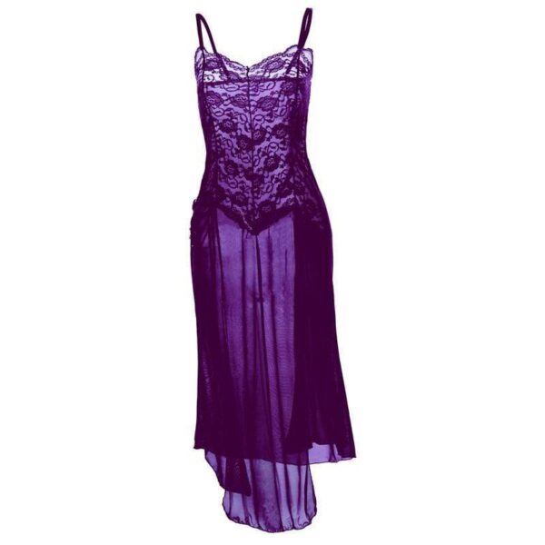 Kinky Cloth 200001895 Purple / S Babydoll Long Transparent Lace Dress