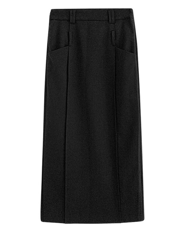 Kinky Cloth Back Slit Long Skirt