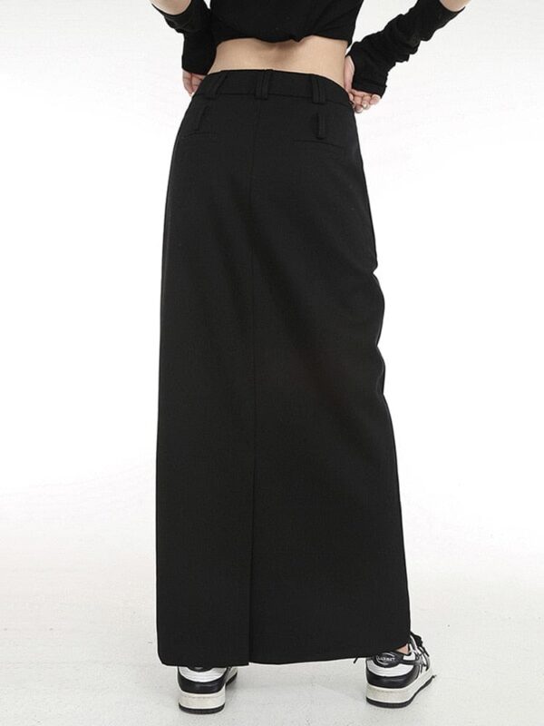 Kinky Cloth Back Slit Long Skirt