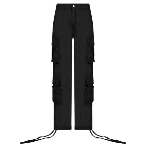 Kinky Cloth Black / S Baggy Straight Leg Cargo Pants