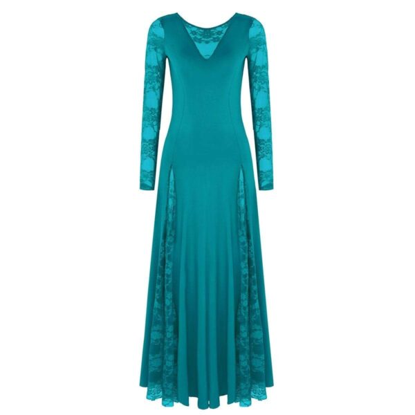 Kinky Cloth 200306145 Teal / L Ballroom Dance Long Lace Dress