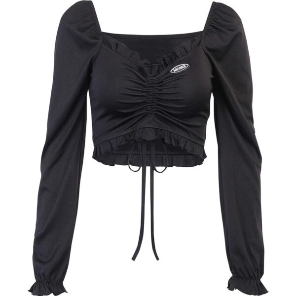 Kinky Cloth Black / S Bandage Long Sleeve Crop Top