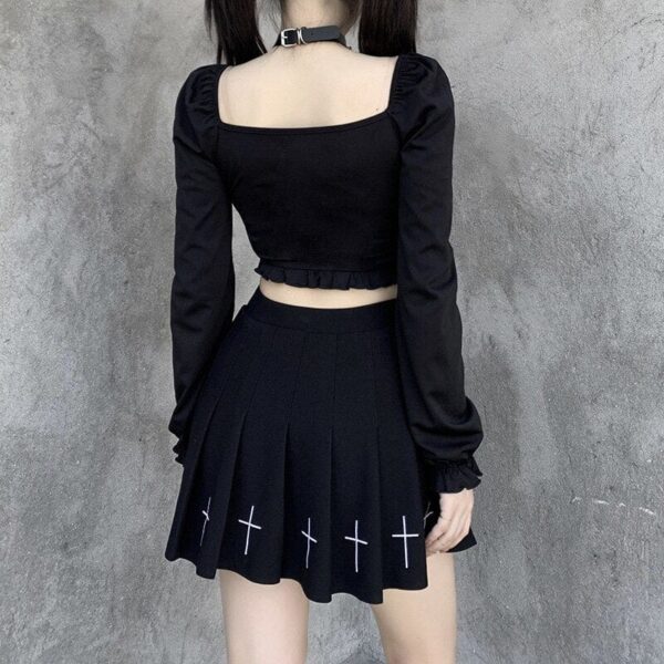 Kinky Cloth Bandage Long Sleeve Crop Top