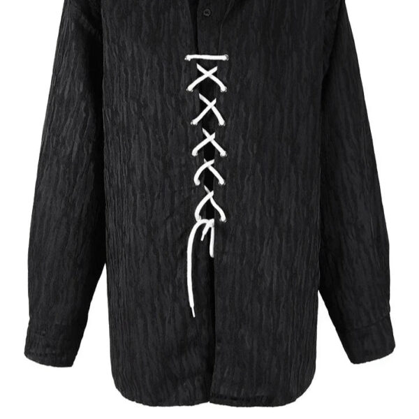 Kinky Cloth Black / M Bandage Loose Long Sleeve Lapel