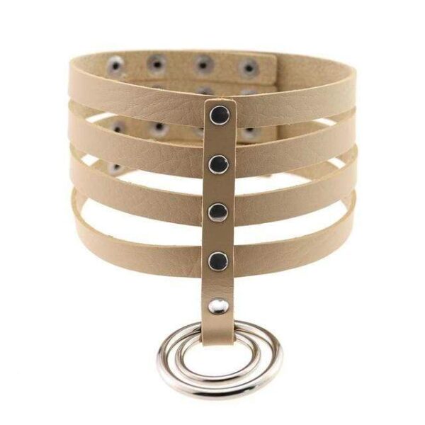 Kinky Cloth Necklace khaki Banded Belt Collar