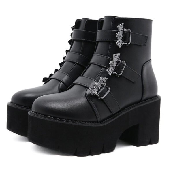 Kinky Cloth Bat Demonia Strap Platform Boots