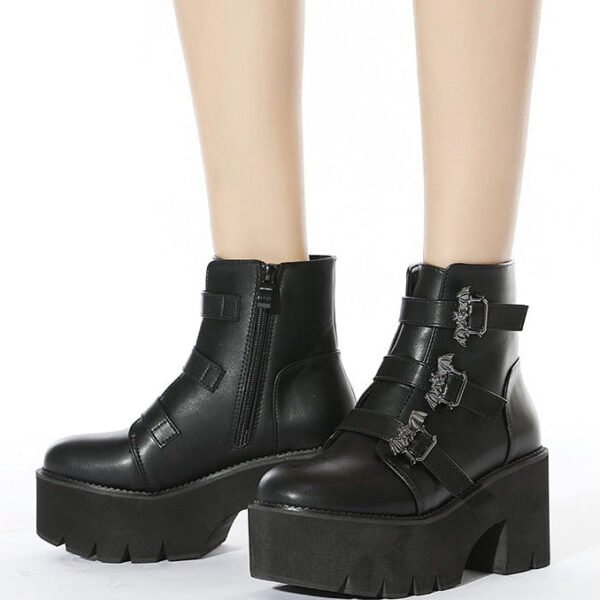 Kinky Cloth Bat Demonia Strap Platform Boots