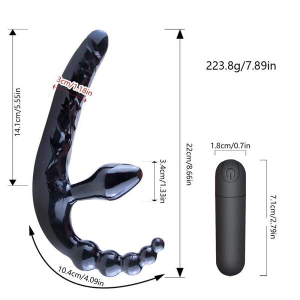 Kinky Cloth 200001517 Black Beaded Double Penetration Anal Plug