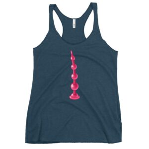 Kinky Cloth Indigo / XS Beads Anal Plug Pink Tank Top