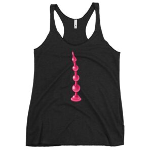 Kinky Cloth Vintage Black / XS Beads Anal Plug Pink Tank Top