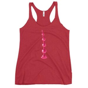 Kinky Cloth Vintage Red / XS Beads Anal Plug Pink Tank Top