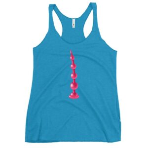 Kinky Cloth Vintage Turquoise / XS Beads Anal Plug Pink Tank Top