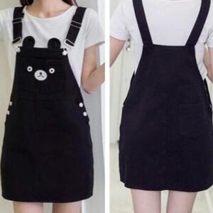 Kinky Cloth overalls S / Black Bear Denim Overall Dress