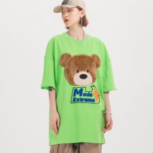 Kinky Cloth 200000791 Bear Embroidery Gothic Loose T-Shirt