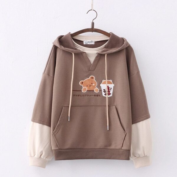 Kinky Cloth Thin Brown / M Bear Hoodies Pullover