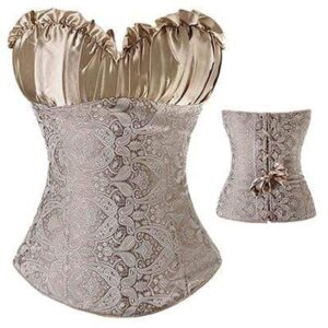 Kinky Cloth 200001885 Beige Gothic Plus Size Corset